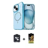 MARSİLYAN™- iPhone 14 Kılıf Kıvılcım Form Prime - Siyah Buffer Cam Ekran Koruyucu + Siyah PVD Metal Kamera Lens