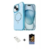 MARSİLYAN™- iPhone 14 Kılıf Kıvılcım Form Prime - Siyah Buffer Hayalet Cam Ekran Koruyucu + Diamond Kamera Lens - PE