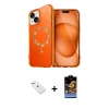 MARSİLYAN™- iPhone 14 Kılıf Kıvılcım Form Prime - Siyah Buffer Hayalet Cam Ekran Koruyucu + Diamond Kamera Lens - SABE