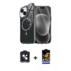 MARSİLYAN™- iPhone 14 Kılıf Kıvılcım Form Prime - Siyah Buffer Hayalet Cam Ekran Koruyucu + PVD Metal Kamera Lens - SH