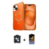 MARSİLYAN™- iPhone 14 Kılıf Kıvılcım Form Prime - Siyah Buffer Hayalet Cam Ekran Koruyucu + PVD Metal Kamera Lens - SH