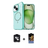 MARSİLYAN™- iPhone 14 Kılıf Kıvılcım Form Prime - Siyah Buffer Hayalet Cam Ekran Koruyucu + PVD Metal Kamera Lens - GS