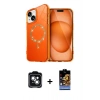 MARSİLYAN™- iPhone 14 Kılıf Kıvılcım Form Prime - Siyah Buffer Hayalet Cam Ekran Koruyucu + PVD Metal Kamera Lens - YL