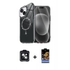 MARSİLYAN™- iPhone 14 Kılıf Kıvılcım Form Prime - Siyah Buffer Hayalet Cam Ekran Koruyucu + PVD Metal Kamera Lens - YL