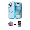 MARSİLYAN™- iPhone 14 Kılıf Kıvılcım Form Prime - Siyah Buffer Hayalet Cam Ekran Koruyucu + Raze Metal Kamera Lens - SH