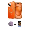 MARSİLYAN™- iPhone 14 Kılıf Kıvılcım Form Prime - Siyah Buffer Hayalet Cam Ekran Koruyucu + Raze Metal Kamera Lens - SH