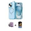 MARSİLYAN™- iPhone 14 Kılıf Kıvılcım Form Prime - Siyah Buffer Hayalet Cam Ekran Koruyucu + Raze Metal Kamera Lens - GS
