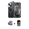 MARSİLYAN™- iPhone 14 Kılıf Kıvılcım Form Prime - Siyah Buffer Hayalet Cam Ekran Koruyucu + Raze Metal Kamera Lens - GS
