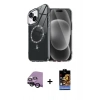 MARSİLYAN™- iPhone 14 Kılıf Kıvılcım Form Prime - Siyah Buffer Hayalet Cam Ekran Koruyucu + Raze Metal Kamera Lens - SH