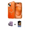 MARSİLYAN™- iPhone 14 Kılıf Kıvılcım Form Prime - Siyah Buffer Hayalet Cam Ekran Koruyucu + Raze Metal Kamera Lens - GS