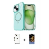 MARSİLYAN™- iPhone 14 Kılıf Kıvılcım Form Prime - Siyah Buffer Hayalet Cam Ekran Koruyucu + Shine Kamera Lens - GD