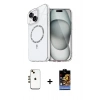 MARSİLYAN™- iPhone 14 Kılıf Kıvılcım Form Prime - Siyah Buffer Hayalet Cam Ekran Koruyucu + Shine Kamera Lens - GD
