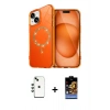 MARSİLYAN™- iPhone 14 Kılıf Kıvılcım Form Prime - Siyah Buffer Hayalet Cam Ekran Koruyucu + Yeşil Shine Kamera Lens