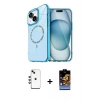 MARSİLYAN™- iPhone 14 Kılıf Kıvılcım Form Prime - Siyah Buffer Hayalet Cam Ekran Koruyucu + Yeşil Shine Kamera Lens