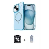 MARSİLYAN™- iPhone 14 Kılıf Kıvılcım Form Prime - Siyah Joko Magic 5D Cam + Gümüş PVD Metal Kamera Lens