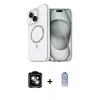 MARSİLYAN™- iPhone 14 Kılıf Kıvılcım Form Prime - Siyah Joko Magic 5D Cam + Gümüş PVD Metal Kamera Lens
