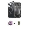 MARSİLYAN™- iPhone 14 Kılıf Kıvılcım Form Prime - Siyah Joko Magic 5D Hayalet Cam + Mor Raze Metal Kamera Lens