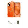 MARSİLYAN™- iPhone 14 Kılıf Kıvılcım Form Prime - Siyah Joko Magic 5D Hayalet Cam + Yeşil Diamond Kamera Lens