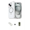 MARSİLYAN™- iPhone 14 Kılıf Kıvılcım Form Prime - Siyah Joko Magic 5D Hayalet Cam + Yeşil Diamond Kamera Lens