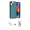 MARSİLYAN™- iPhone 14 Kılıf Kıvılcım Işık Serisi - Şeffaf Pasifik Cam Ekran Koruyucu + Diamond Kamera Lens - KI