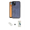 MARSİLYAN™- iPhone 14 Kılıf Kıvılcım Işık Serisi - Şeffaf Pasifik Cam Ekran Koruyucu + Pembe Diamond Kamera Lens