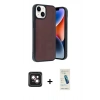 MARSİLYAN™- iPhone 14 Kılıf Kıvılcım Işık Serisi - Şeffaf Pasifik Cam Ekran Koruyucu + PVD Metal Kamera Lens - PE