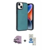 MARSİLYAN™- iPhone 14 Kılıf Kıvılcım Işık Serisi - Şeffaf Royal Nano Ekran Koruyucu + Raze Metal Kamera Lens - MR