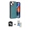 MARSİLYAN™- iPhone 14 Kılıf Kıvılcım Işık Serisi - Şeffaf Royal Nano Ekran Koruyucu + PVD Metal Kamera Lens - GS
