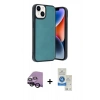 MARSİLYAN™- iPhone 14 Kılıf Kıvılcım Işık Serisi - Şeffaf Royal Nano Ekran Koruyucu + Raze Metal Kamera Lens - SH