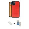 MARSİLYAN™- iPhone 14 Kılıf Kıvılcım Işık Serisi - Şeffaf Royal Nano Ekran Koruyucu + Sierra Blue Diamond Kamera Lens