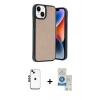 MARSİLYAN™- iPhone 14 Kılıf Kıvılcım Işık Serisi - Şeffaf Royal Nano Ekran Koruyucu + Shine Kamera Lens - SH