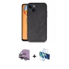 MARSİLYAN™- iPhone 14 Kılıf Kıvılcım Işık Serisi - Siyah 3D Antistatik Cam Ekran Koruyucu + Raze Metal Kamera Lens - GS