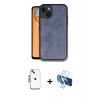MARSİLYAN™- iPhone 14 Kılıf Kıvılcım Işık Serisi - Siyah 3D Antistatik Cam Ekran Koruyucu + Shine Kamera Lens - GS