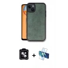 MARSİLYAN™- iPhone 14 Kılıf Kıvılcım Işık Serisi - Siyah 3D Antistatik Cam Ekran Koruyucu + PVD Metal Kamera Lens - MI