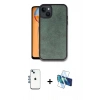 MARSİLYAN™- iPhone 14 Kılıf Kıvılcım Işık Serisi - Siyah 3D Antistatik Cam Ekran Koruyucu + Shine Kamera Lens - MI
