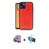 MARSİLYAN™- iPhone 14 Kılıf Kıvılcım Işık Serisi - Siyah 3D Antistatik Cam Ekran Koruyucu + Raze Metal Kamera Lens - MR