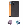 MARSİLYAN™- iPhone 14 Kılıf Kıvılcım Işık Serisi - Siyah 3D Antistatik Cam Ekran Koruyucu + Raze Metal Kamera Lens - MR