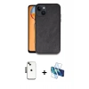 MARSİLYAN™- iPhone 14 Kılıf Kıvılcım Işık Serisi - Siyah 3D Antistatik Cam Ekran Koruyucu + Shine Kamera Lens - SH