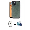 MARSİLYAN™- iPhone 14 Kılıf Kıvılcım Işık Serisi - Siyah 3D Antistatik Cam Ekran Koruyucu + Shine Kamera Lens - SH