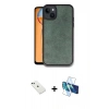 MARSİLYAN™- iPhone 14 Kılıf Kıvılcım Işık Serisi - Siyah 3D Antistatik Cam Ekran Koruyucu + Diamond Kamera Lens - YL