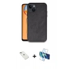 MARSİLYAN™- iPhone 14 Kılıf Kıvılcım Işık Serisi - Siyah 3D Antistatik Cam Ekran Koruyucu + Diamond Kamera Lens - YL