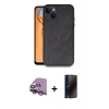 MARSİLYAN™- iPhone 14 Kılıf Kıvılcım Işık Serisi - Siyah 3D Antistatik Hayalet Cam Ekran Koruyucu + Raze Metal Kamera Lens - GS