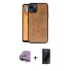 MARSİLYAN™- iPhone 14 Kılıf Kıvılcım Işık Serisi - Siyah 3D Antistatik Hayalet Cam Ekran Koruyucu + Raze Metal Kamera Lens - GS