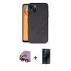 MARSİLYAN™- iPhone 14 Kılıf Kıvılcım Işık Serisi - Siyah 3D Antistatik Hayalet Cam Ekran Koruyucu + Raze Metal Kamera Lens - KI