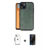MARSİLYAN™- iPhone 14 Kılıf Kıvılcım Işık Serisi - Siyah 3D Antistatik Hayalet Cam Ekran Koruyucu + Shine Kamera Lens - GS