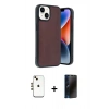 MARSİLYAN™- iPhone 14 Kılıf Kıvılcım Işık Serisi - Siyah 3D Antistatik Hayalet Cam Ekran Koruyucu + Shine Kamera Lens - GD