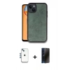 MARSİLYAN™- iPhone 14 Kılıf Kıvılcım Işık Serisi - Siyah 3D Antistatik Hayalet Cam Ekran Koruyucu + Shine Kamera Lens - MI