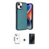 MARSİLYAN™- iPhone 14 Kılıf Kıvılcım Işık Serisi - Siyah 3D Antistatik Hayalet Cam Ekran Koruyucu + Shine Kamera Lens - MI