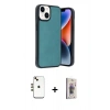 MARSİLYAN™- iPhone 14 Kılıf Kıvılcım Işık Serisi - Siyah Bilvis 3D Cam Ekran Koruyucu + Shine Kamera Lens - GD
