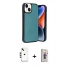 MARSİLYAN™- iPhone 14 Kılıf Kıvılcım Işık Serisi - Siyah Bilvis 3D Cam Ekran Koruyucu + Shine Kamera Lens - YL